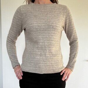 Black Goat Cashmere sand/taupe crewneck sweater (Small)